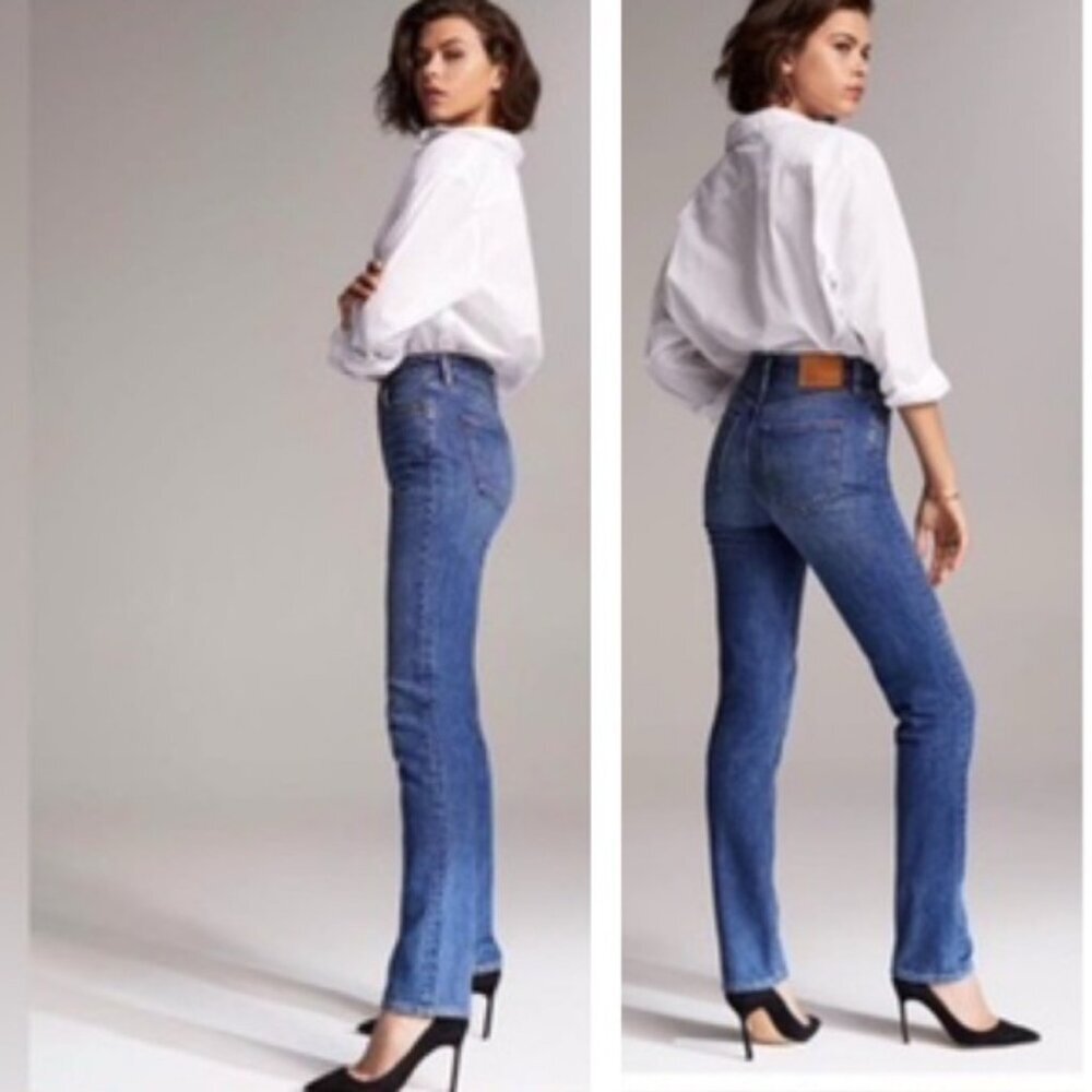 Aritzia Denim Forum 80s Nina Stovepipe Jeans Button Fly Organic Cotton Straight